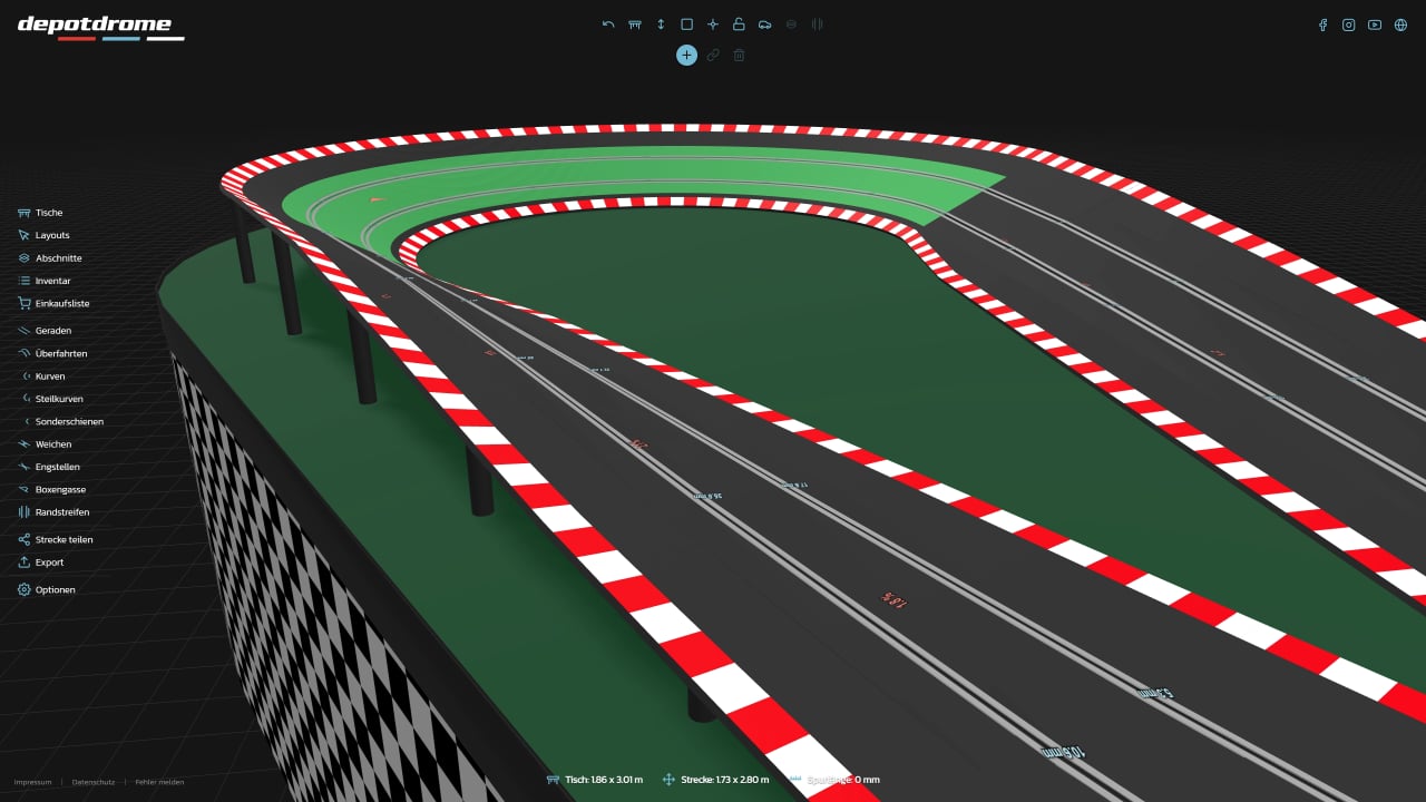 3D Rennbahnplaner Steilkurven