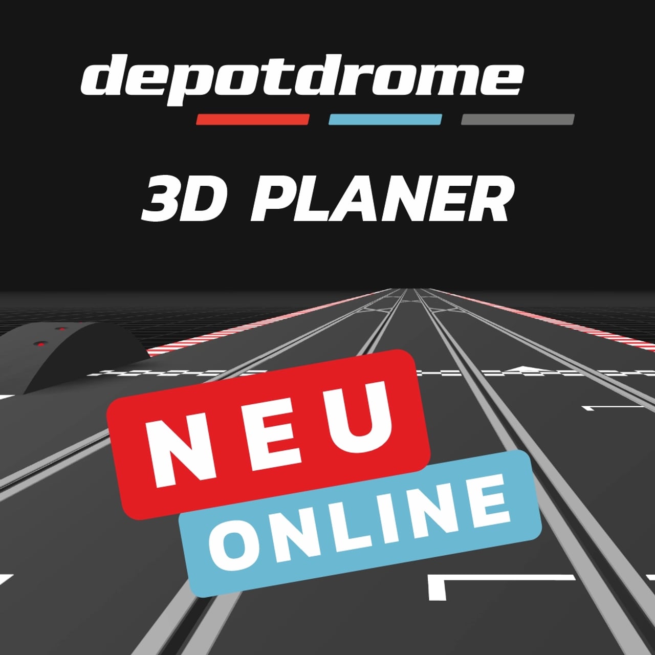 3D Slotcar Streckenplaner & Autorennbahn Planer | Depotdrome Plane deine perfekte Autorennbahn in 3D! Kostenloser interaktiver Slotcar Streckenplaner für Maßstäbe 1:32 und 1:24 inkl. Randstreifen und Tischen.